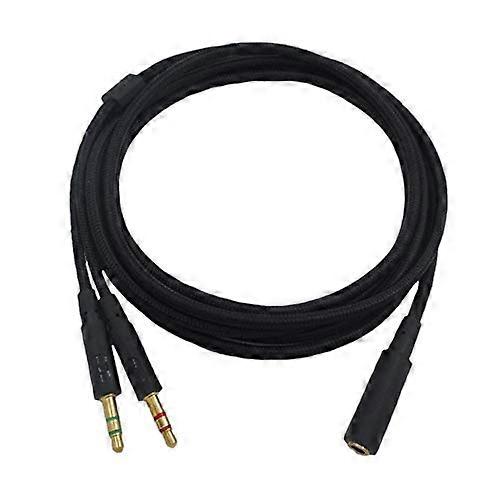 3.5mm Audio Extension Cable 2m Nylon Braided for HyperX Cloud Gaming Headset with Right Angle Plug