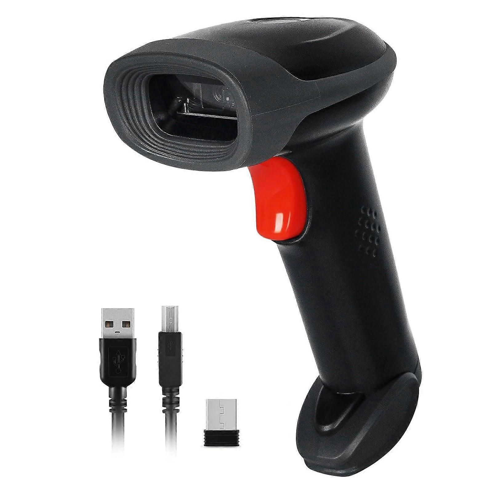 Wireless Barcode Scanner with 2.4GHz and USB, Speed 1D 2D QR Reader for Inventory and Retail