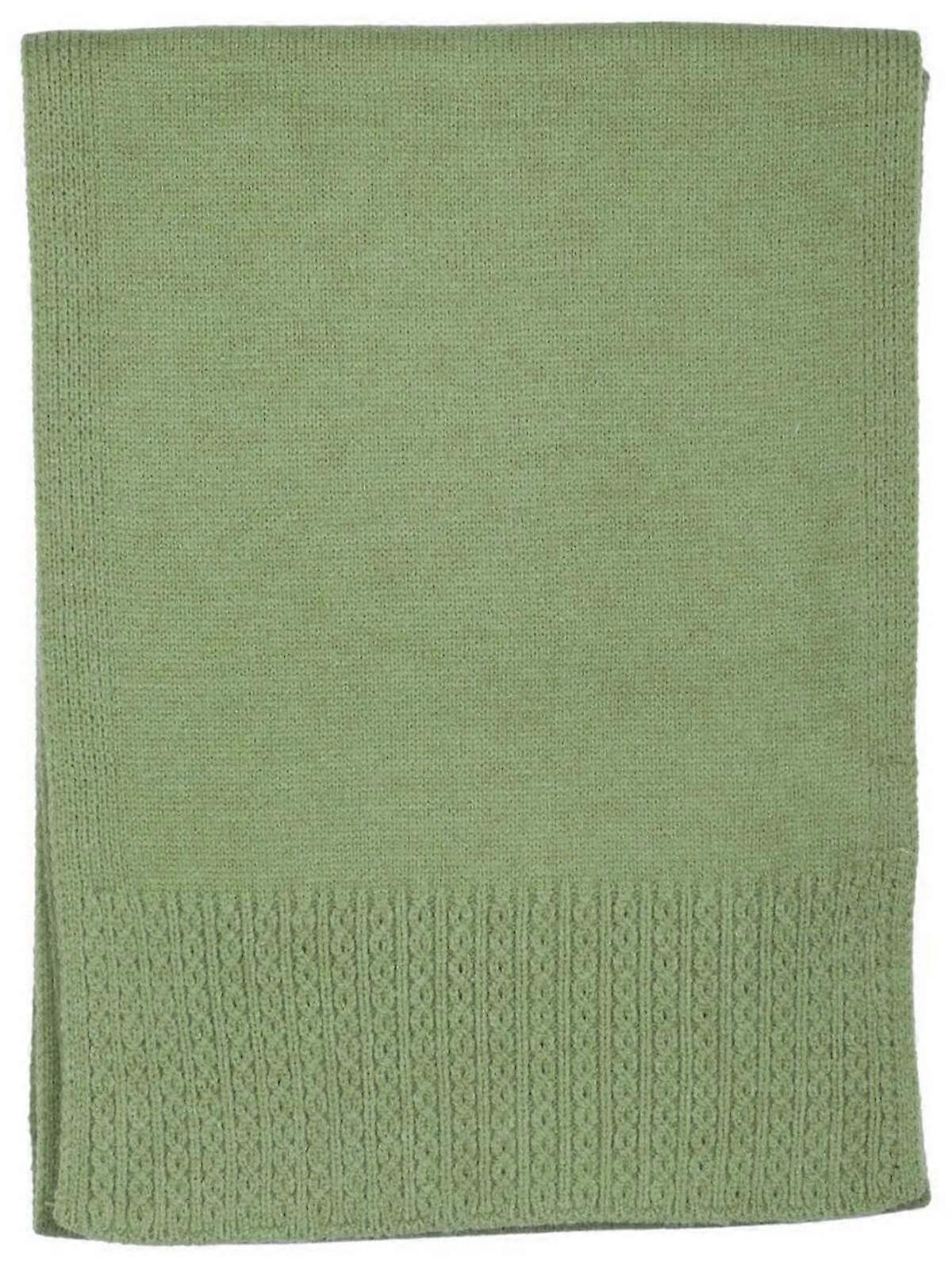 Zelly Cable Detail Edge Scarf - Green