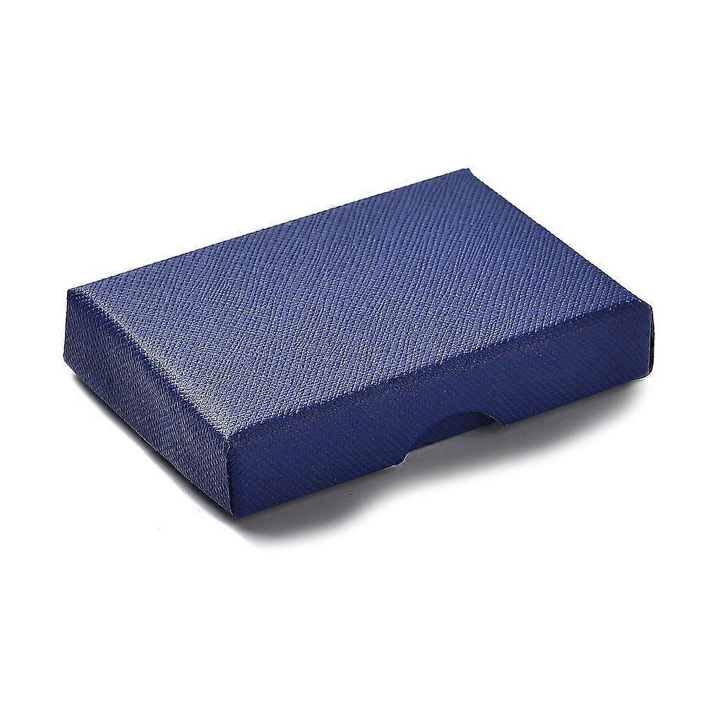 Cardboard Jewelry set boxes with Sponge Inside Rectangle Blue 7.05~7.15x5.05x1.55~1.6cm