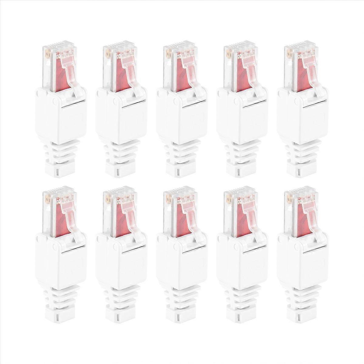 10 x Network Connectors Tool-Free RJ45 CAT6 LAN UTP Cable Plug