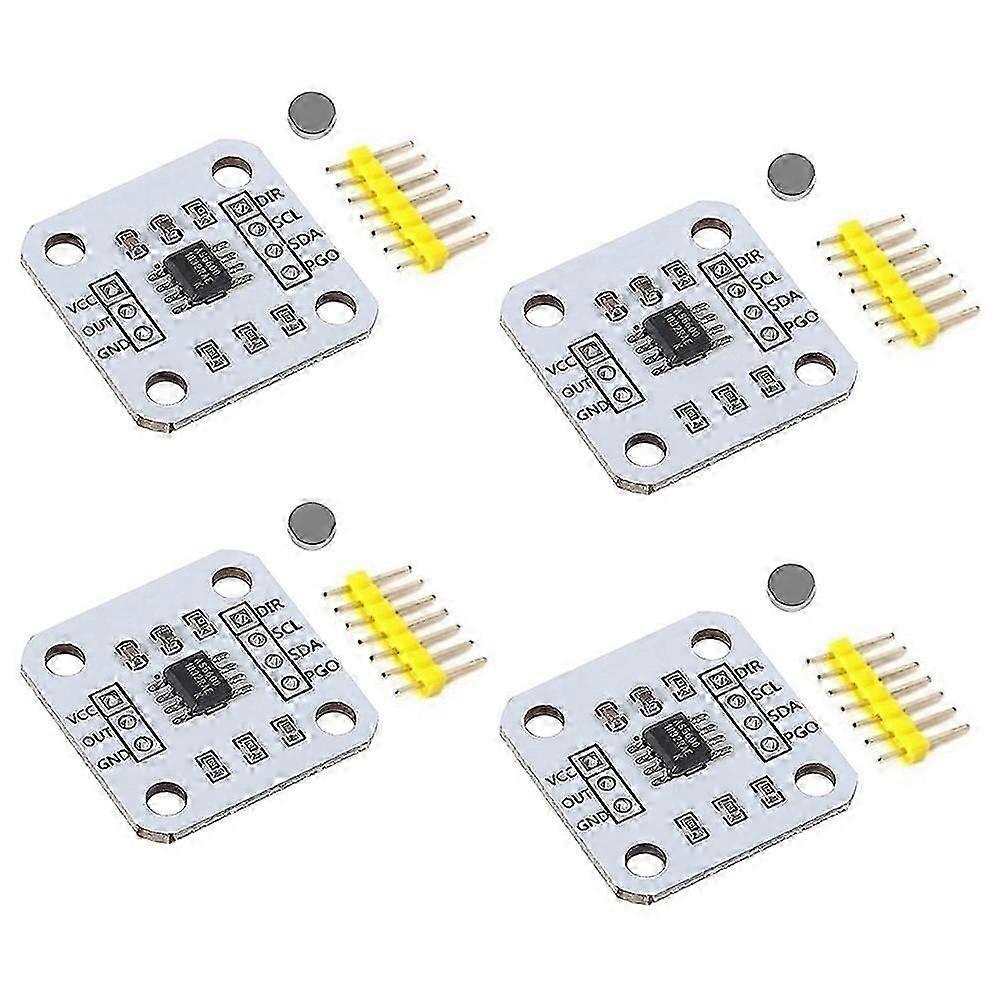 4Pcs AS5600 Magnetic Encoder Magnetic Induction Angle Measurement Sensor Module 12Bit High Precisio