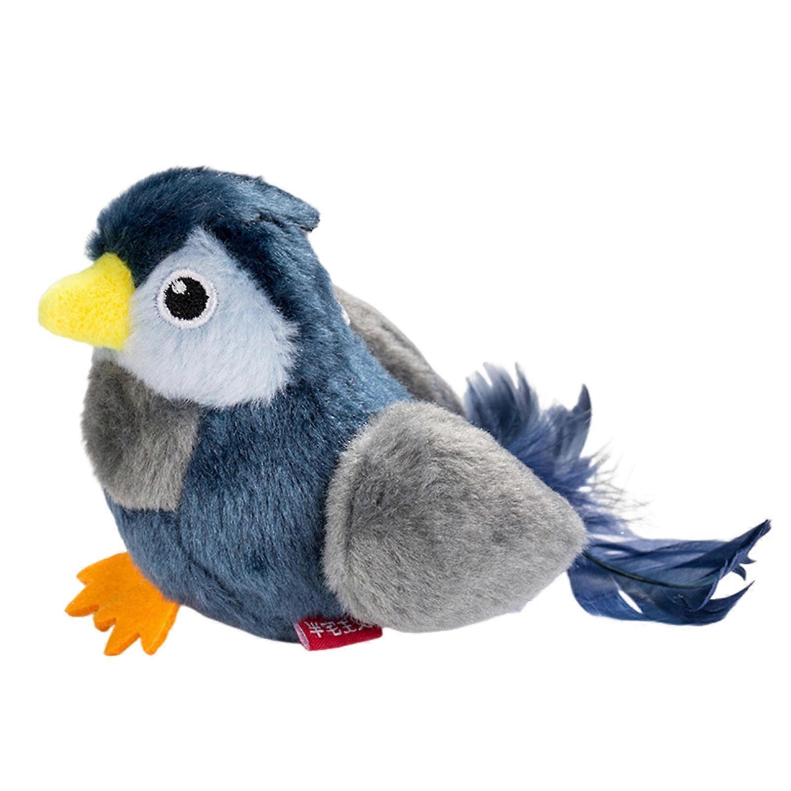 Interactive Chirping Birds Cat Toy Simulation Flapping Wings Plush Birds Touch Activate Electric
