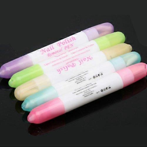 5Pcs Refillable Nail Polish Remover Pen Set with Precise Cleanup Brush Tips for Manicure