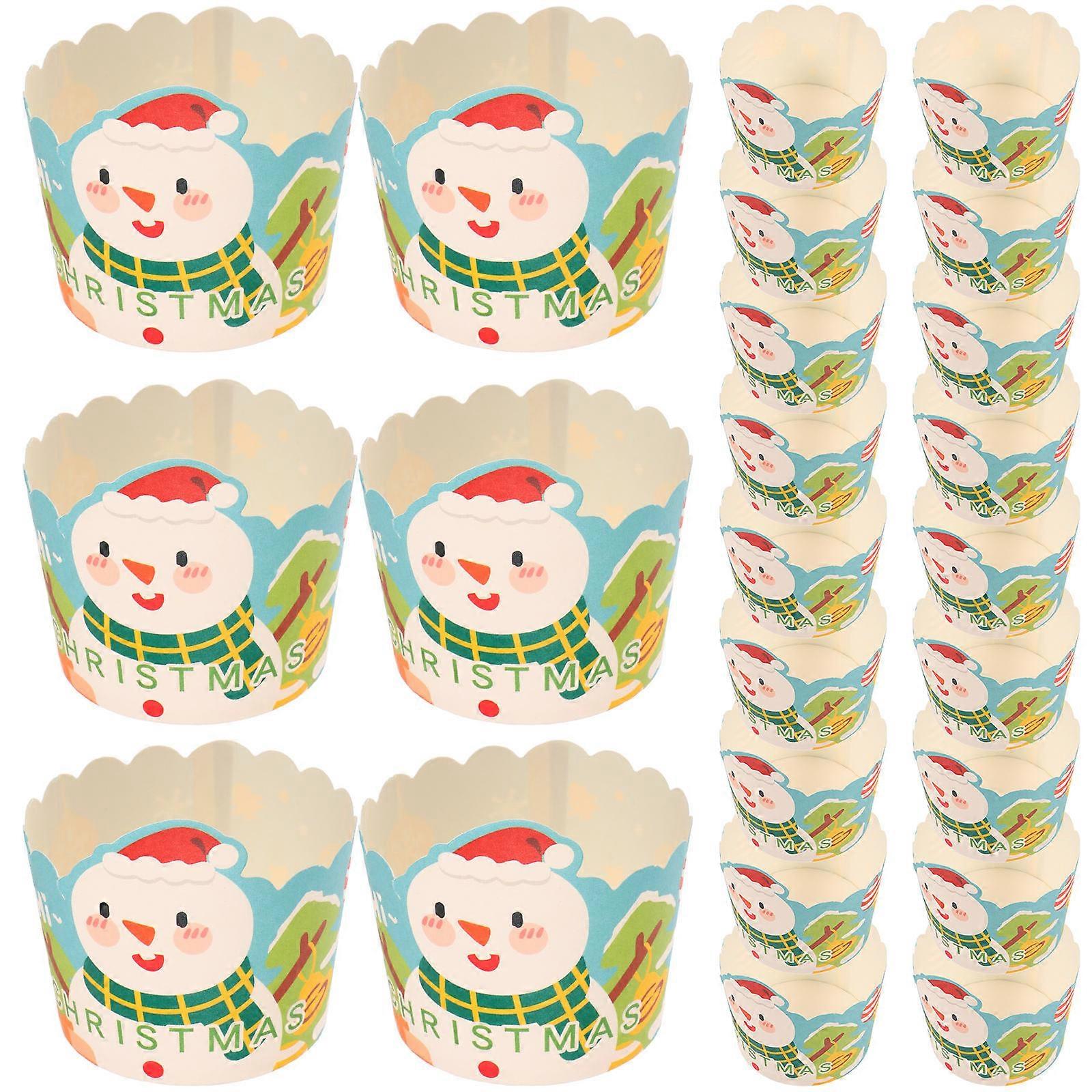 Christmas Cupcake Wrapper Paper Muffin Liners for Baking 50Pcs Multi Color Design