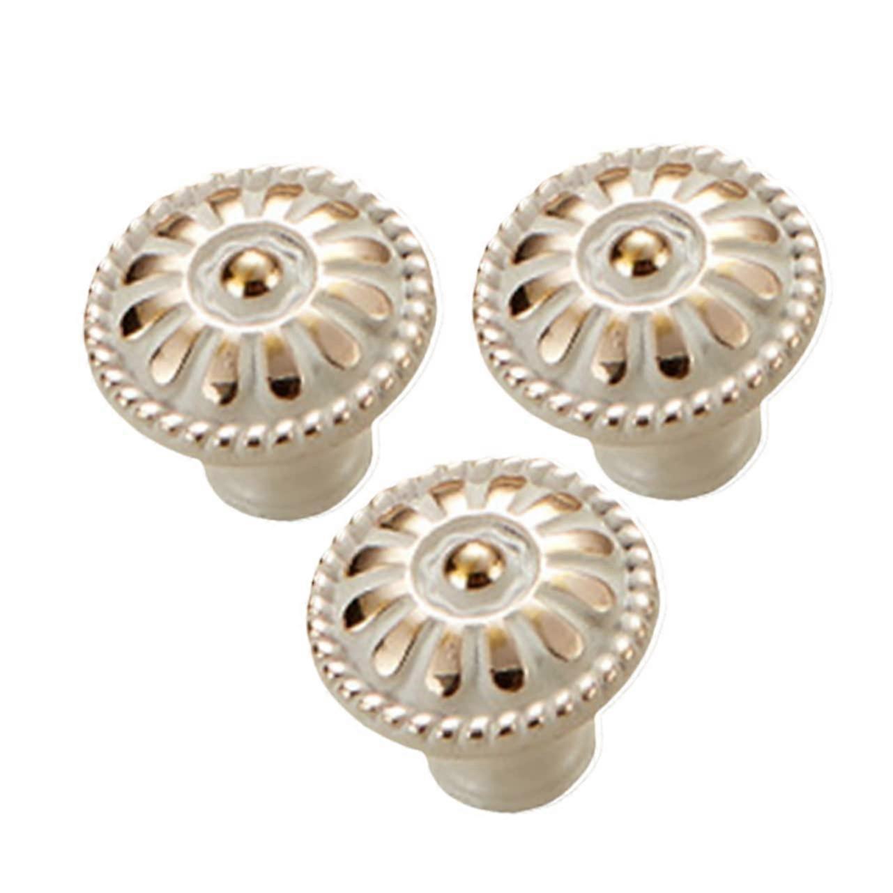 3pcs Mushroom Cabinet Knobs and Decorative Drawer Pulls with Circular Design for Home or Hotel
