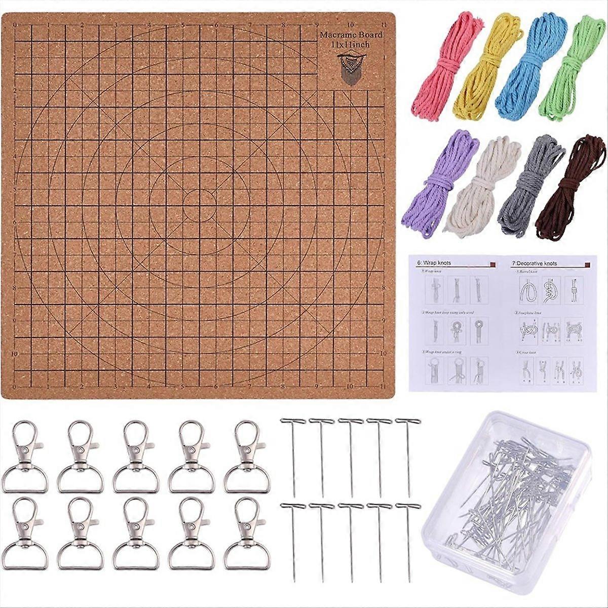 Macrame Board Set for Adults Beginners 40m Macrame Cord Wood Board