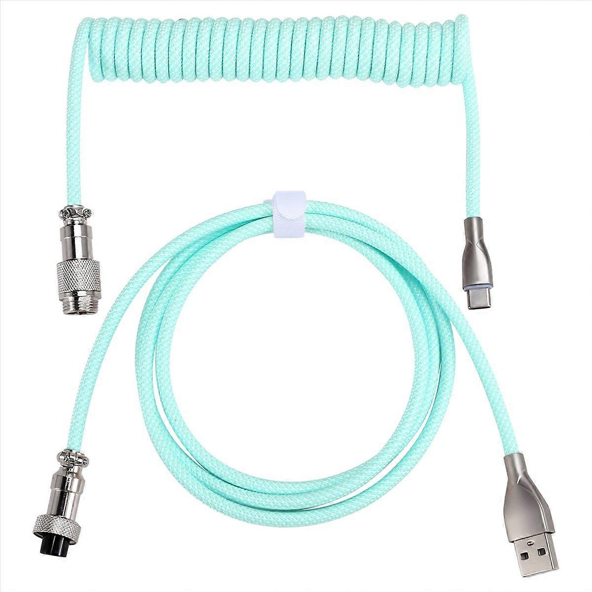 USB C Coiled Keyboard Cable Braided Mechanical Keyboard Cable D