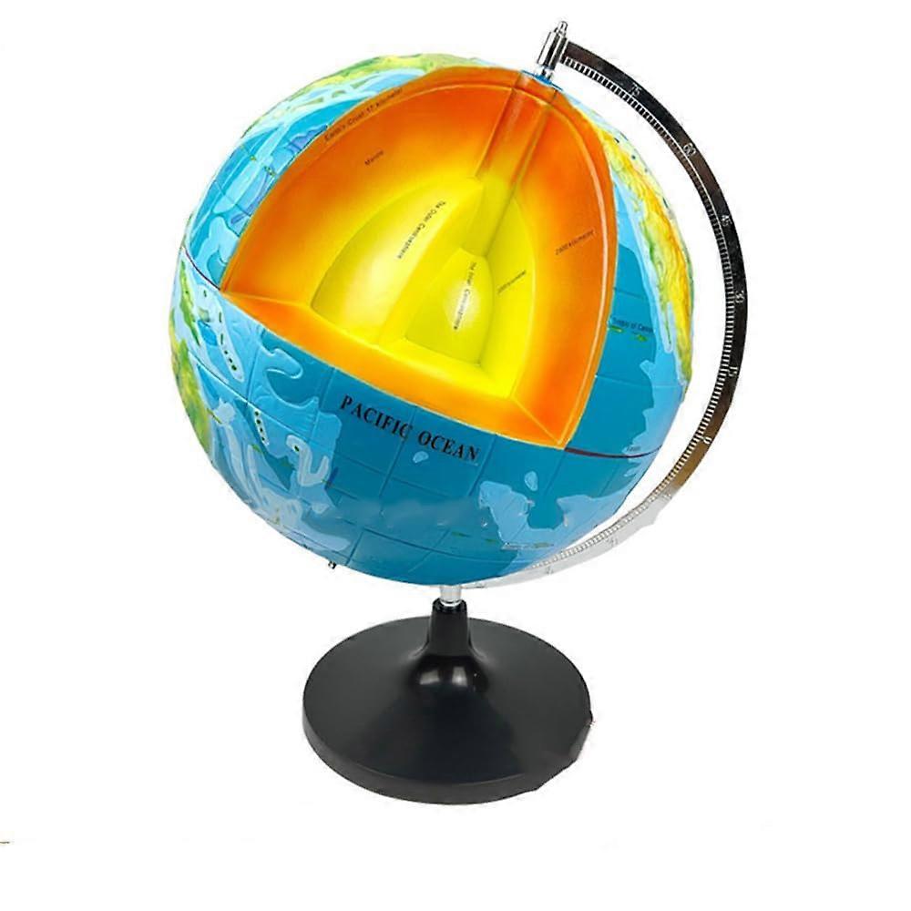 Earth Globe Model with Educational 3D Cross Section, Durable PVC, Desktop Geography Teaching Aid
