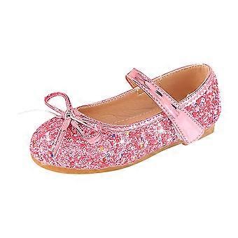 Ballerines Mary Jane roses à fleurs pour filles (taille enfant/petite/grande fille) - 6-7 ans