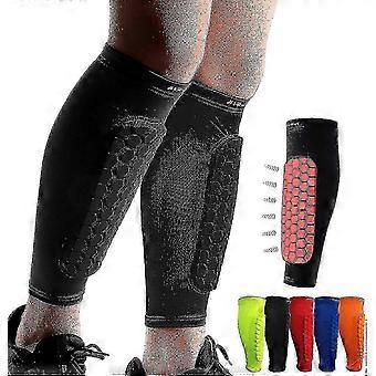 Soccer Shin Guards Shin Pads For Kids Youth Adult, Calf Compression Sleeve With Honeycomb PadsBlack/X-Large