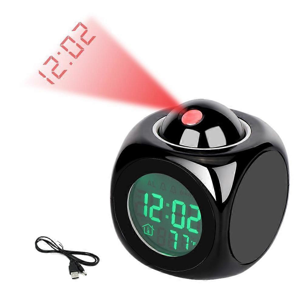 Projection Alarm Clock Ceiling Display Snooze Desk Table Clock Voice Multifunction Digital Projection Clock Temperature Display