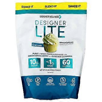 Designer Wellness, Designer Lite®, Plantaardig + Wei-eiwitpoeder, Vanille Cupcake, 720 g