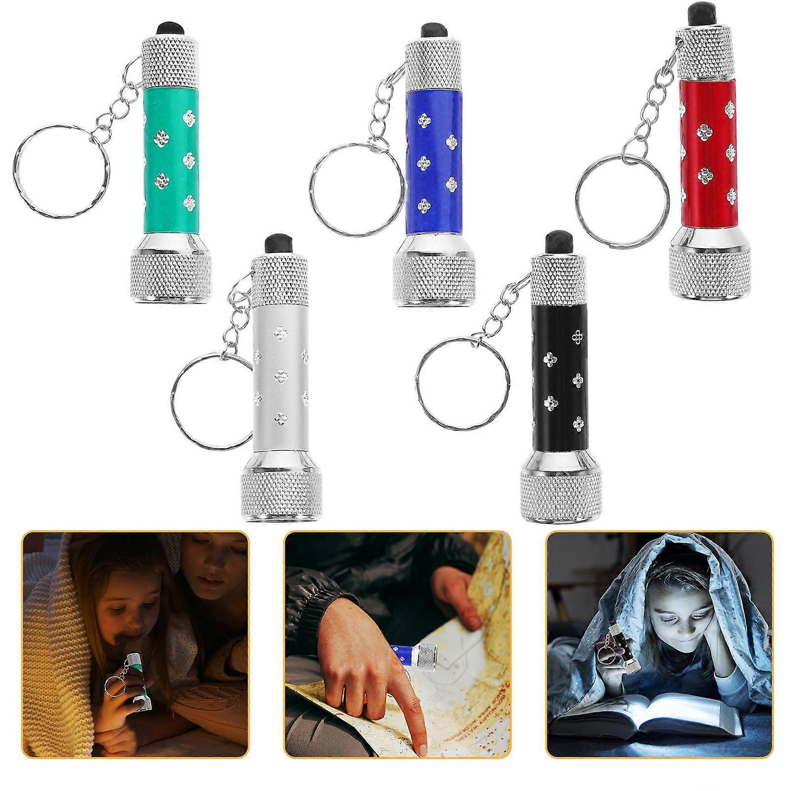 Mini Torch Keychain 20Pcs Portable 7-LED Powerful Flashlight Keyring Set