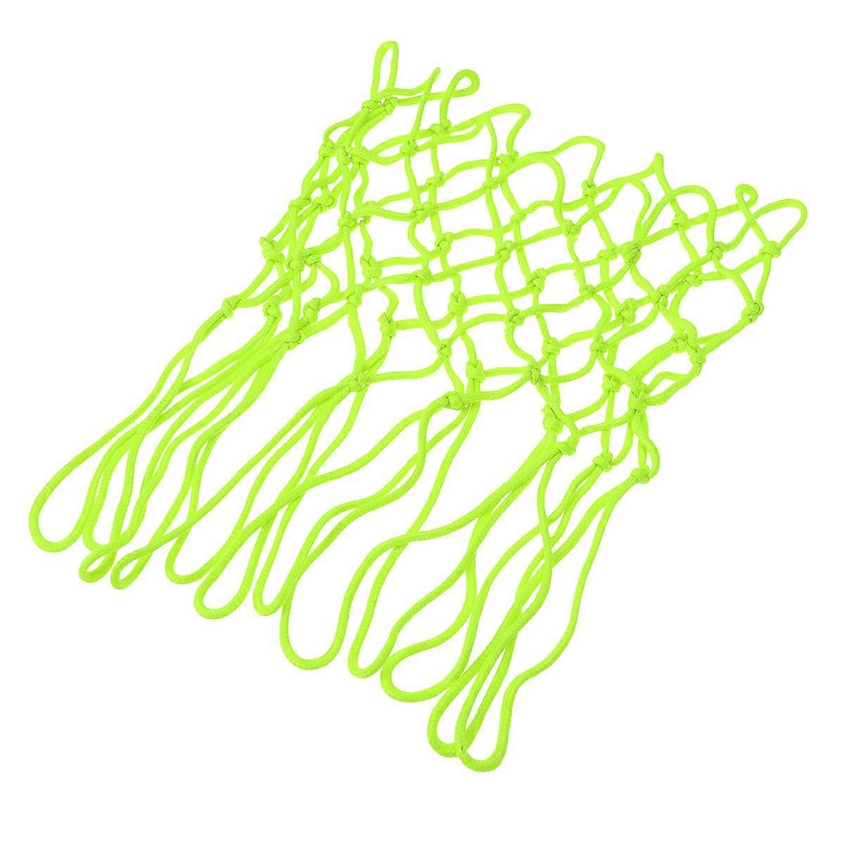 Rede de basquete fluorescente noturna em nylon, verde e resistente.