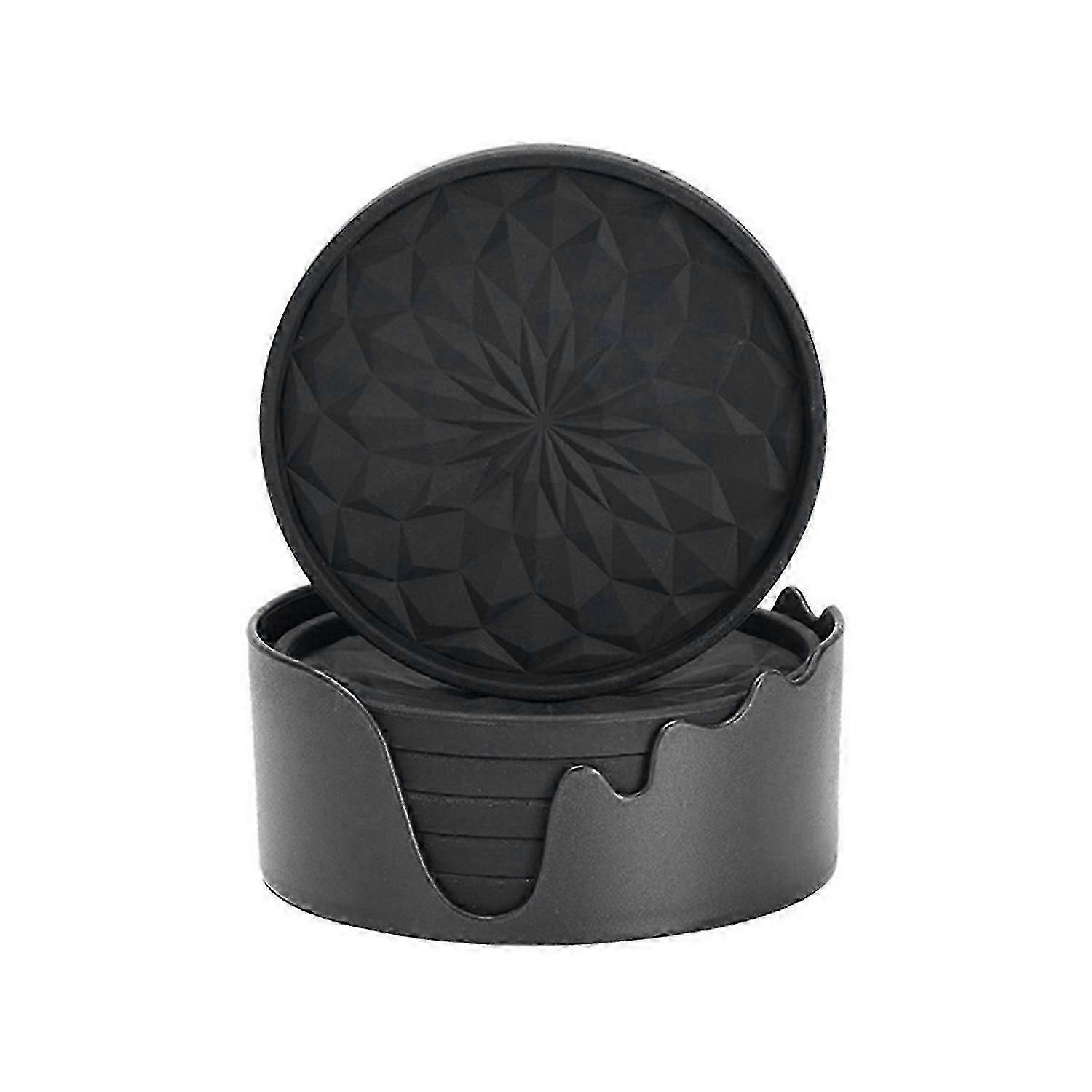 Diamond thread coasters Heat-resistant coasters (Black)