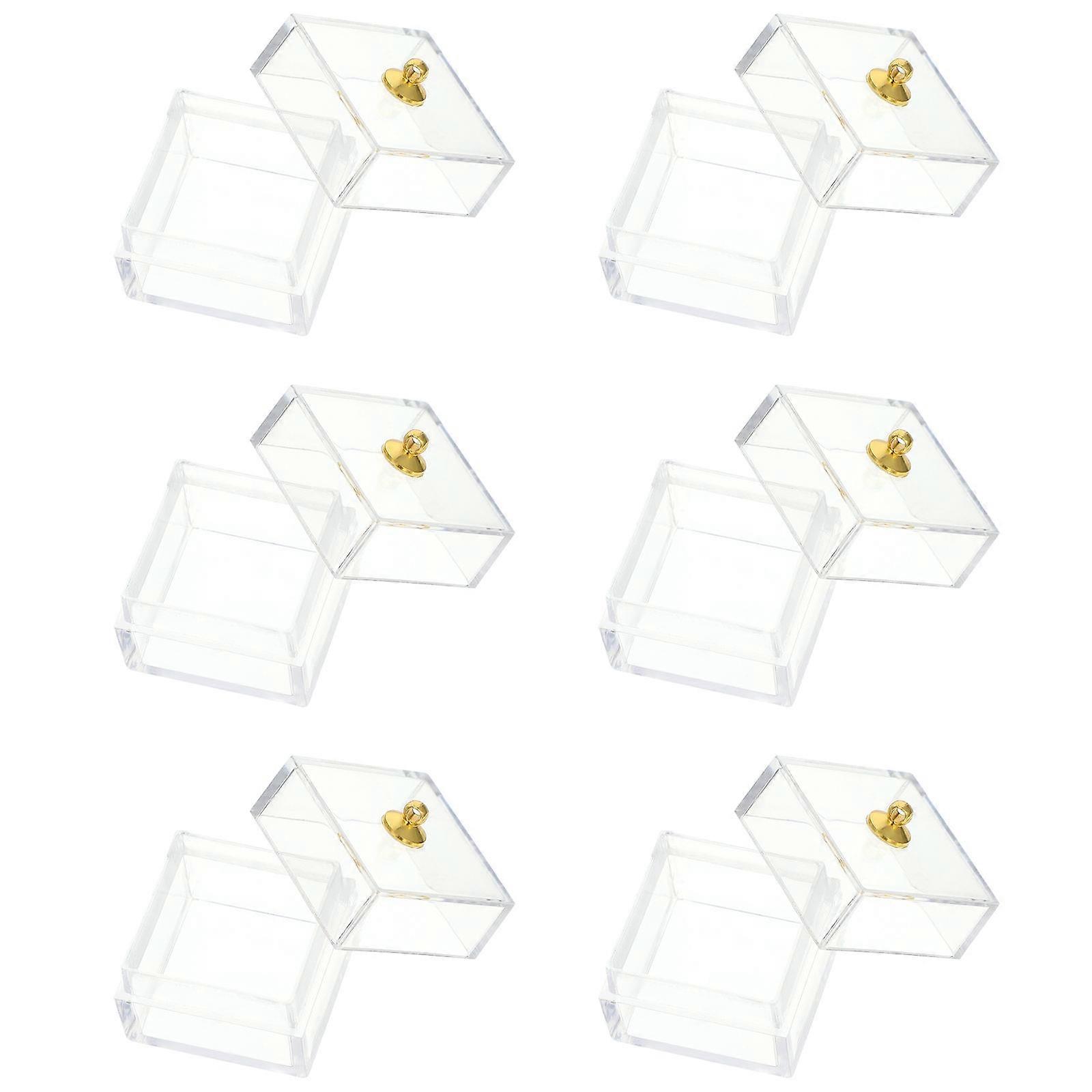10Pcs Candy Display Box Plastic Storage Case Mini Adornment (Transparent)