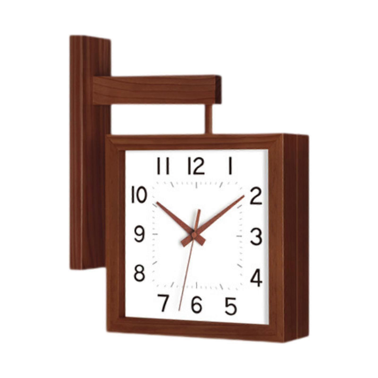 Decorative Corner Clock Easy Installation Double Sided Clock for Hotel Kitchen