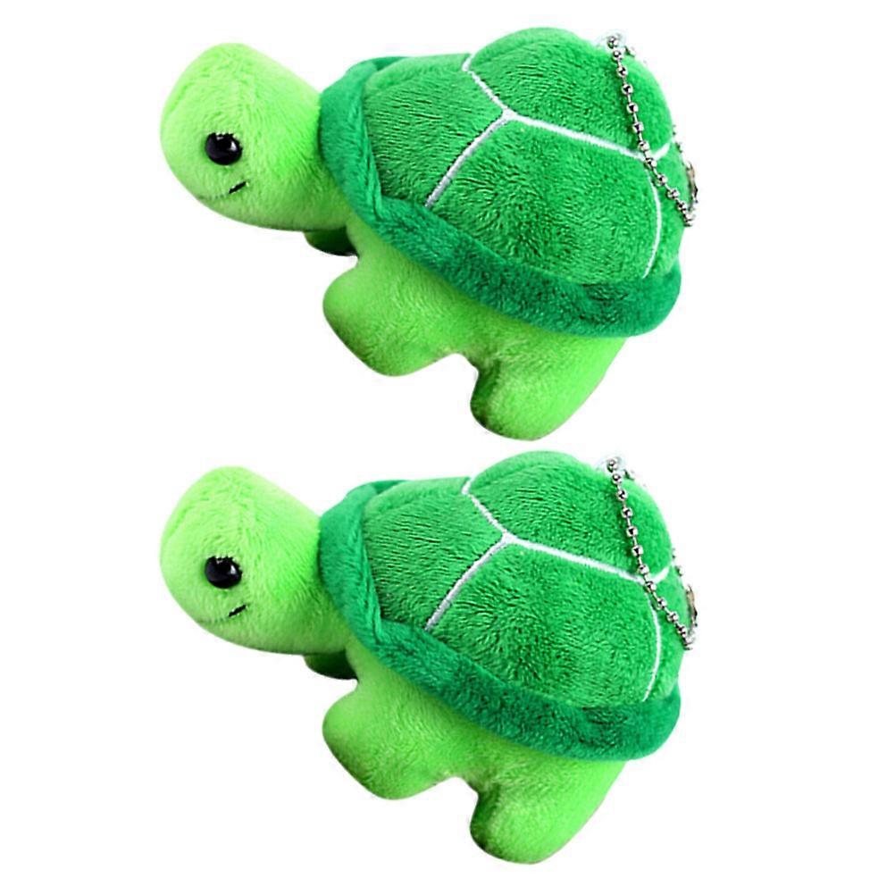 2pcs Tiny Stuffed Turtle Plush Turtle Dolls for Keychain Bag Hanging Decor
