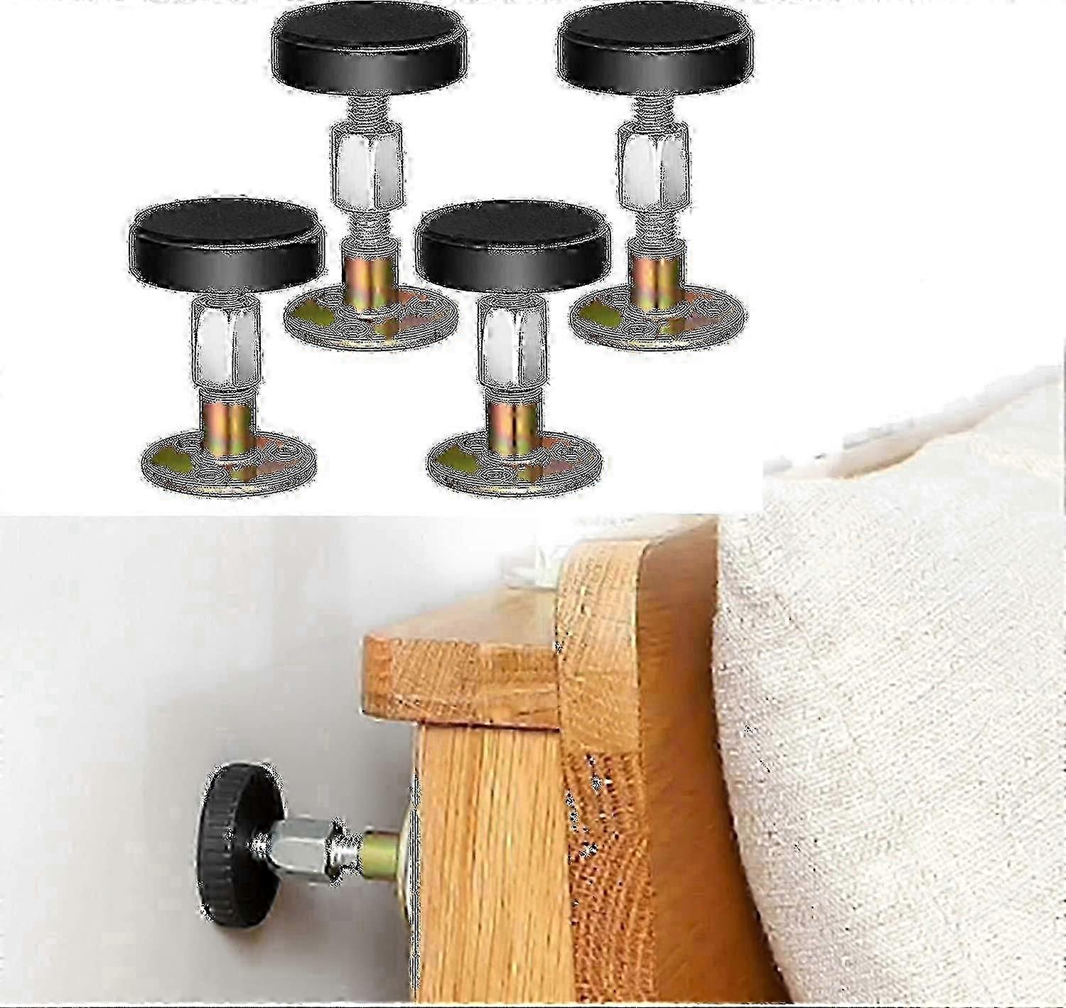 Adjustable Threaded Bed Frame Anti-Shake Stabilizers for Headboard, Set of 4 - Stop Wobble and Noise