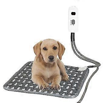 Pet Heating Pad, 3 Temperature Adjustment Oxford Cloth Electric Heat Mat, 45x45cm UK Plug for Cats Dogs