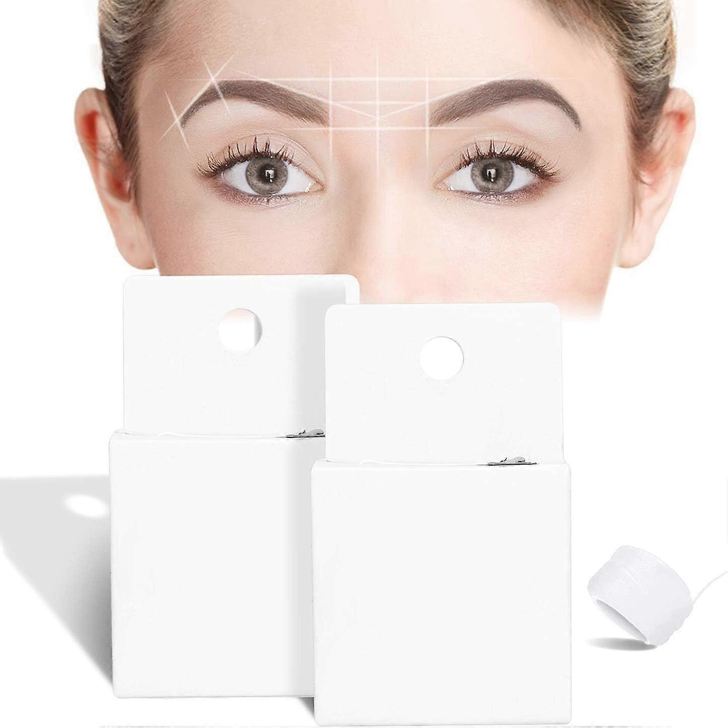 Pre-Inked Eyebrow Plotter, Thread Dye, Eyebrow Measuring, Tattoo Positioning Measuring Tool(White)