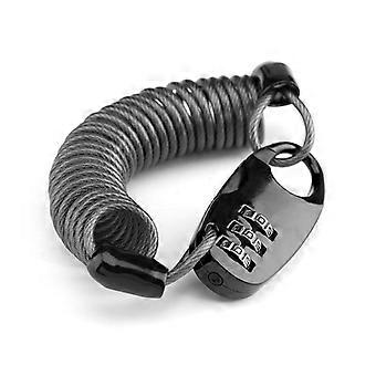 Anti-theft helmet combination lock with 3-digit combination 90cm cable (black)