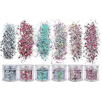 18 Scatole Holographic Cosmetic Festival Chunky Glitters Paillettes