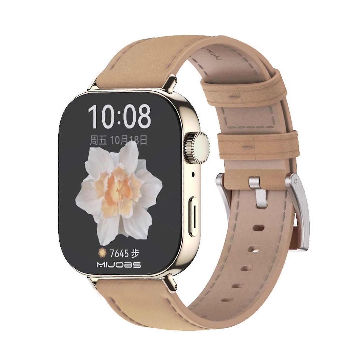 Leather Smartwatch Band for Huawei Watch Fit 5 4 / Fit 5 4 Pro 3 Watch Brown Gold