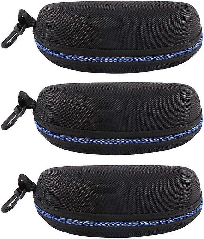 3pcs Sunglasses Case - Hard Protective Eyewear Box with Zip Hook