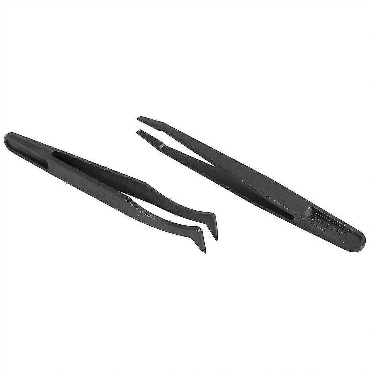 6PCS Tweezer Plastic Anti Static Tool Kit(Black)