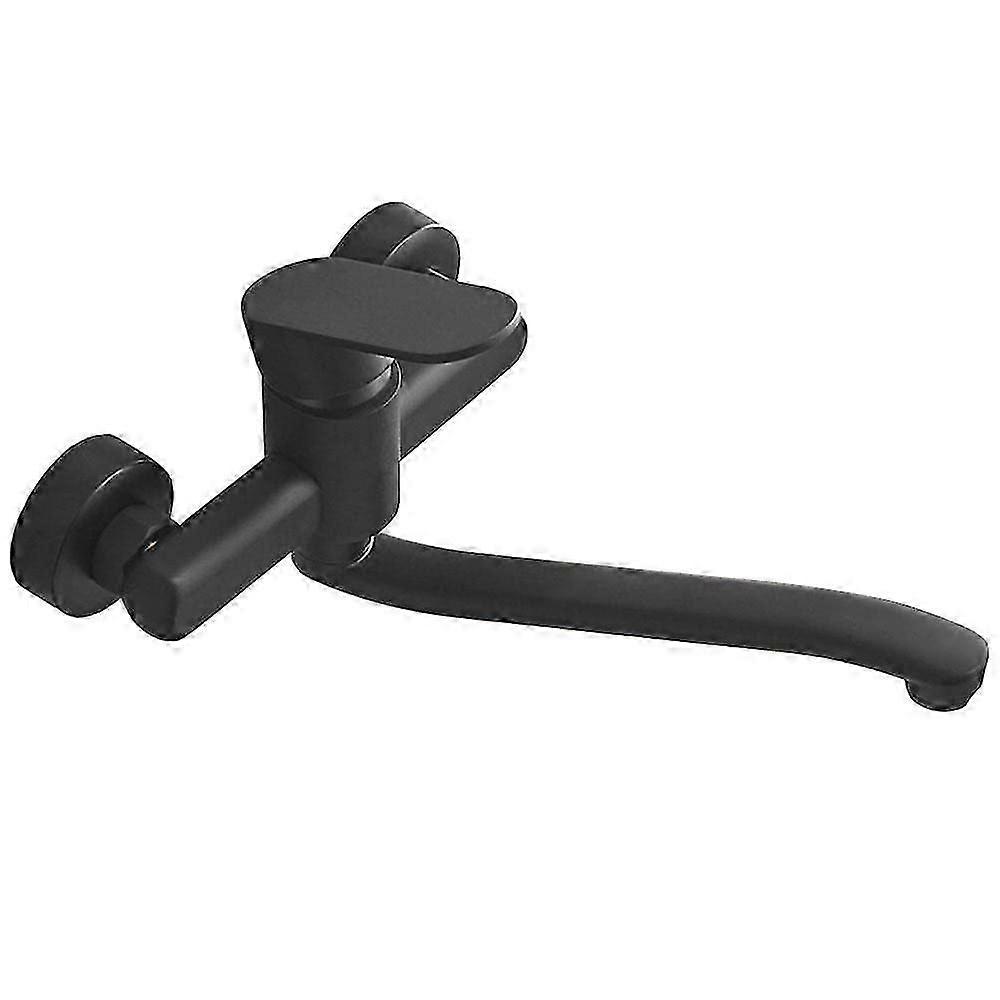 Single Lever 200mm Black Wall Mounted Kitchen Tap