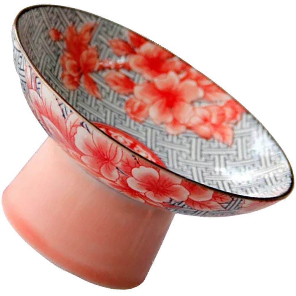 Ceramic Decorative Snacks Tray High Base Fruit Serving Tray 2Pcs