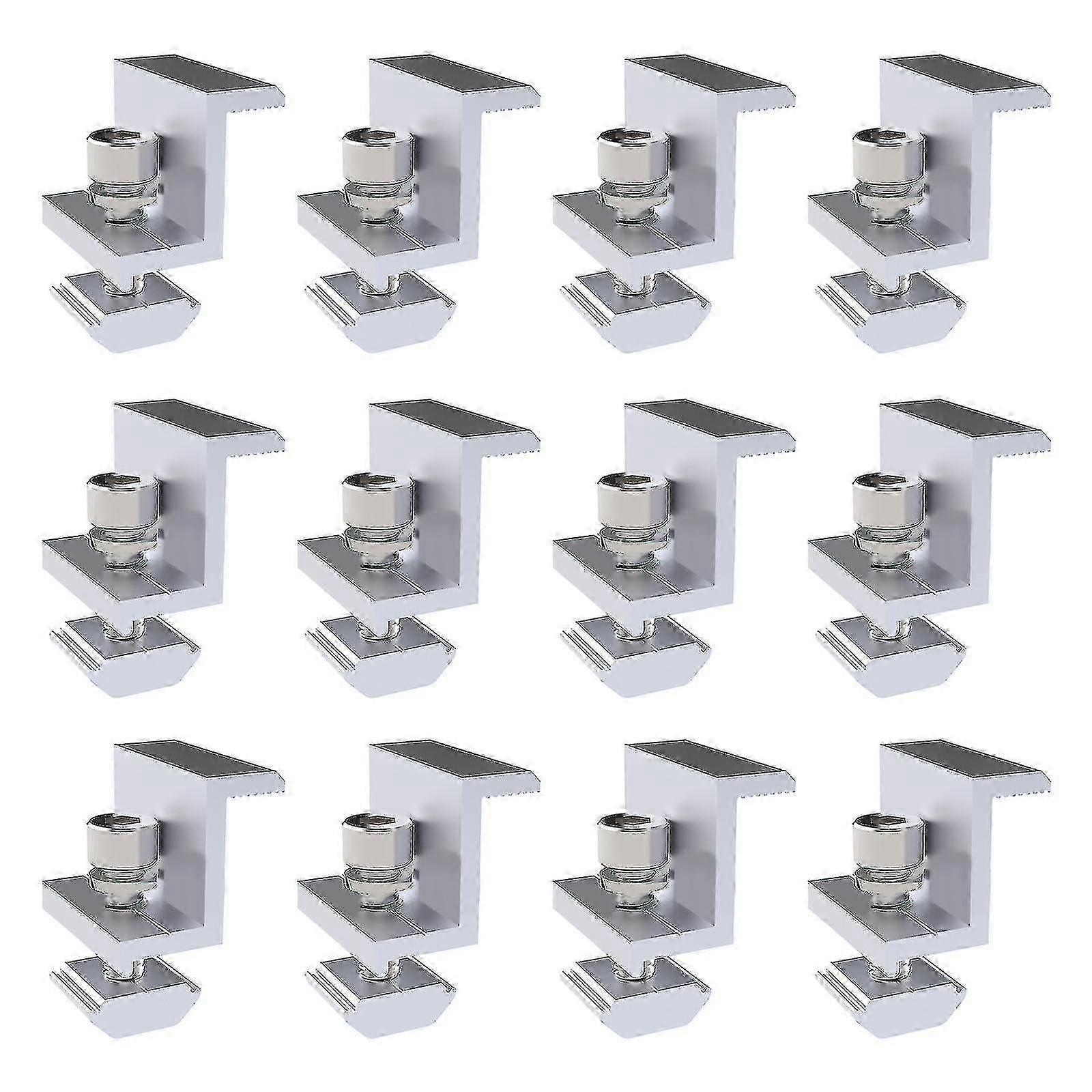12 Pcs Solar Panel Adjustable End Clamps Solar Panel Mounting Bracket Clamp