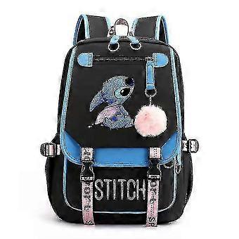 Zaino Stitch ricaricabile tramite USB, adatto a studenti e studentesse.