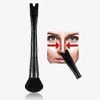 U Shaped Dual End Nose Contour Brush compatible with Precise Shading and Highlighting, Black