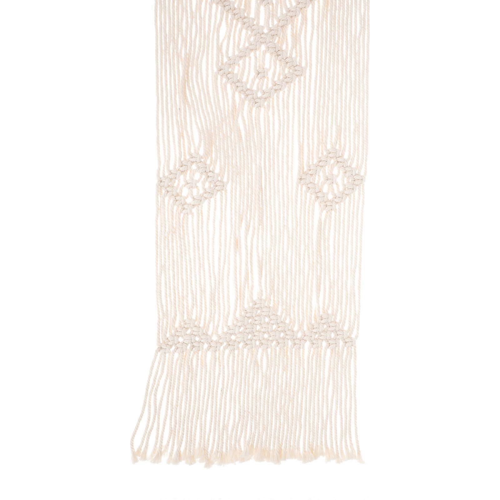 Dining Table Macrame Table Runner for Decor Beige Cotton