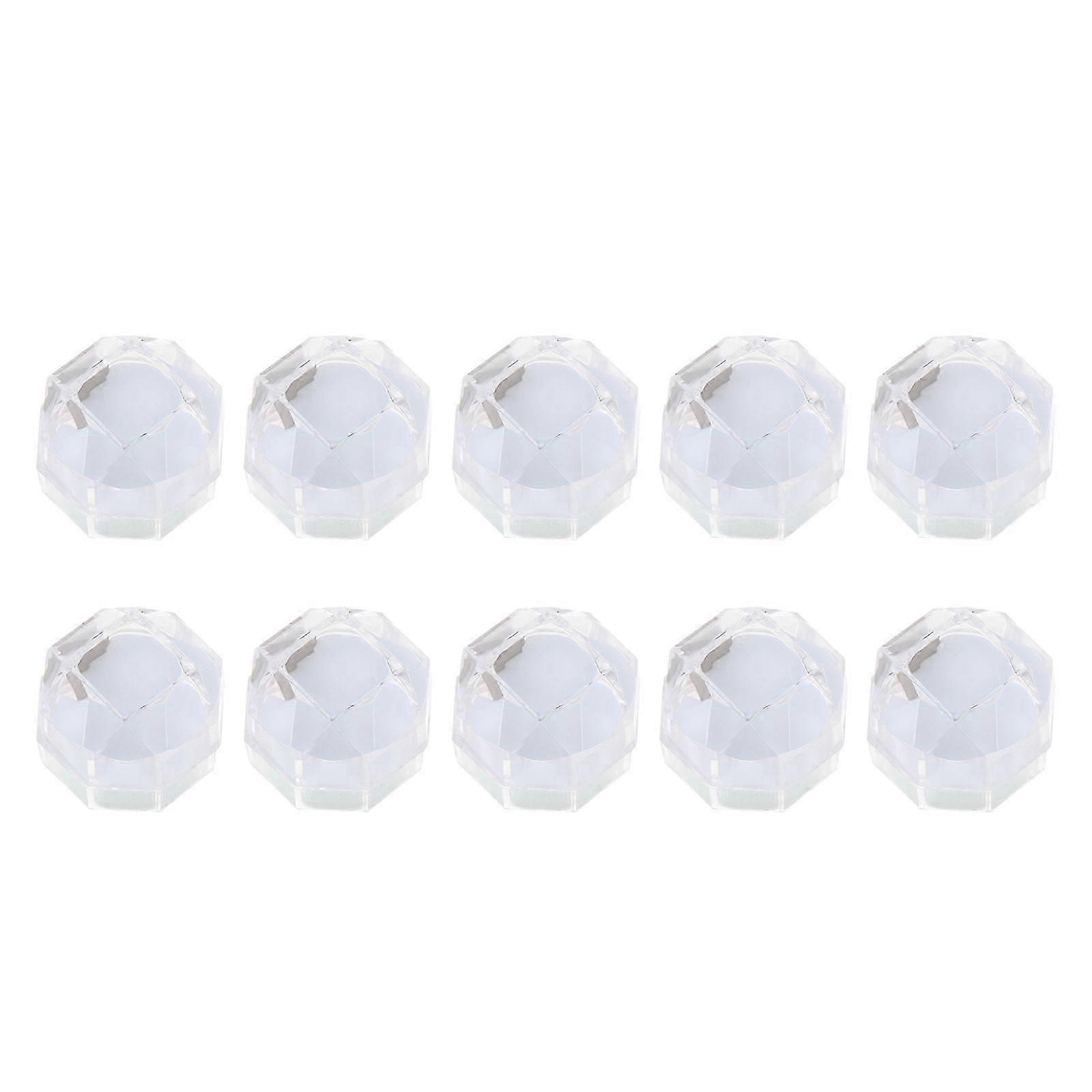 Plastic Ring Box Wedding Display Boxes for Storage Use 10Pcs Transparent Cases