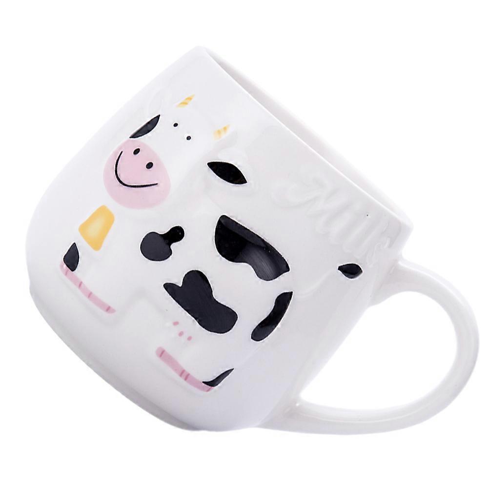Milk Cow Pattern Ceramic Coffee Mug for Use 2Pcs Assorted