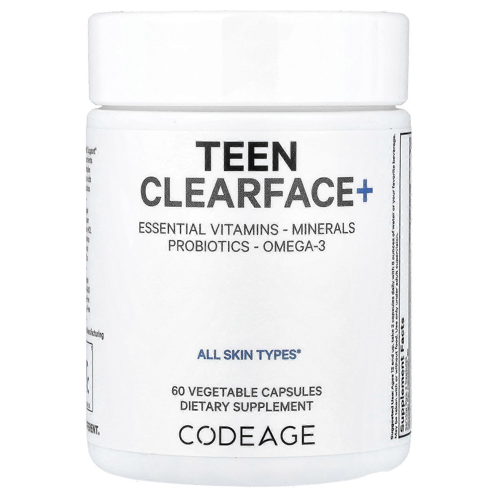 Codeage, Teen Clearface+, 60 Vegetable Capsules