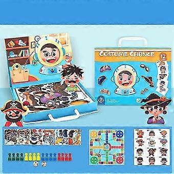 Versatile Magnetic Princess Dress-Up Game & DIY Puzzle Toy Set, Portable Toy Case Gift for Toddlers Aged 36, Large Set Character Dress-Up