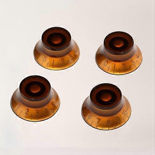 4pcs Amber Guitar Control Knobs for Electric or Bass Guitar Amplifier, Precise Tone Adjustment