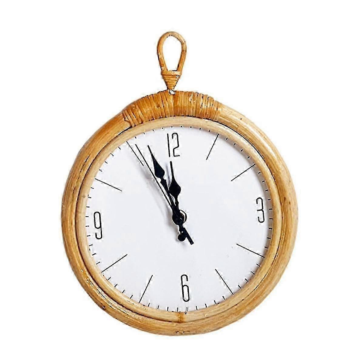 22cm Rattan Quiet Wall Clock