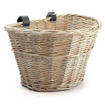 D-Shaped Handwoven Willow Bike Basket