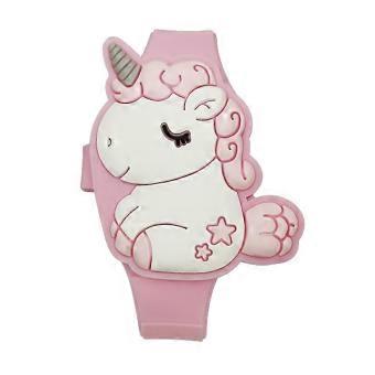 Cute Unicorn Cartoon LED Electronic Silicone Watches Boys Girls Gift Flipping Watches-lsy