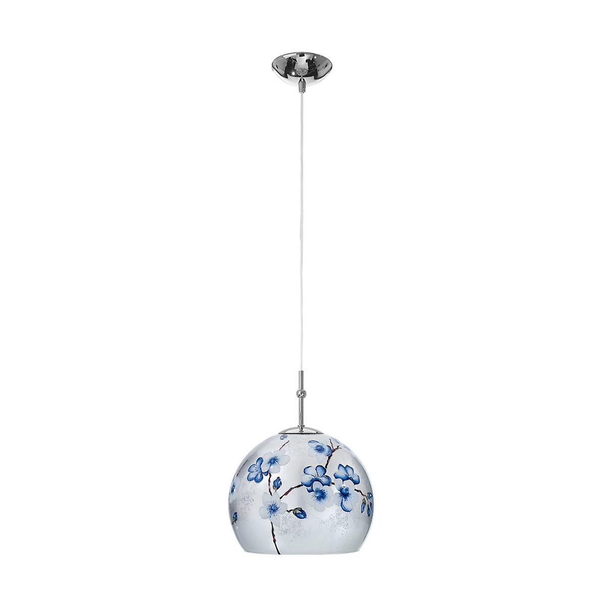 Luna Glass Dome Pendant Ceiling Light Chrome