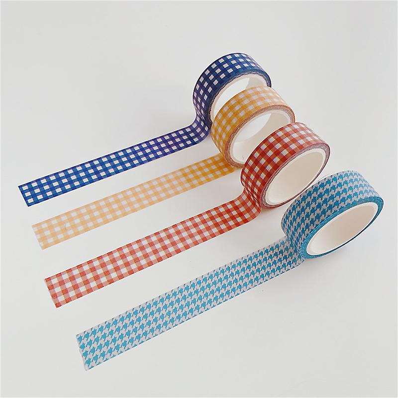 Set of 4 rolls of pretty colorful decorative adhesive tape for DIY and creative hobbies