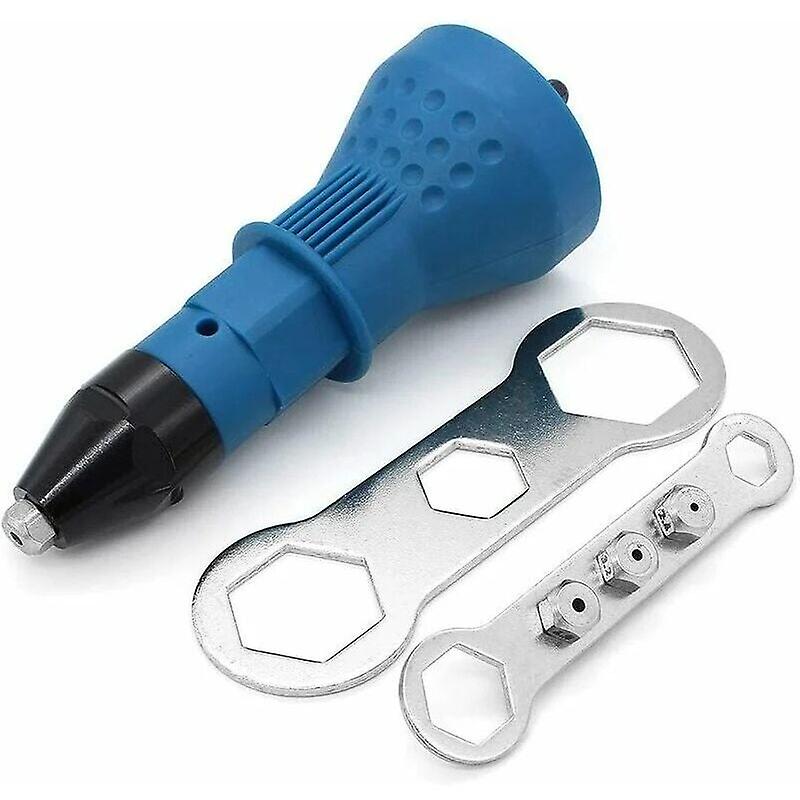 Riveter Pliers Cordless Rivet Gun Electric Rivet Drill Tool Kit Adapter Insert Nut Hand Power Tool Accessories (Blue)