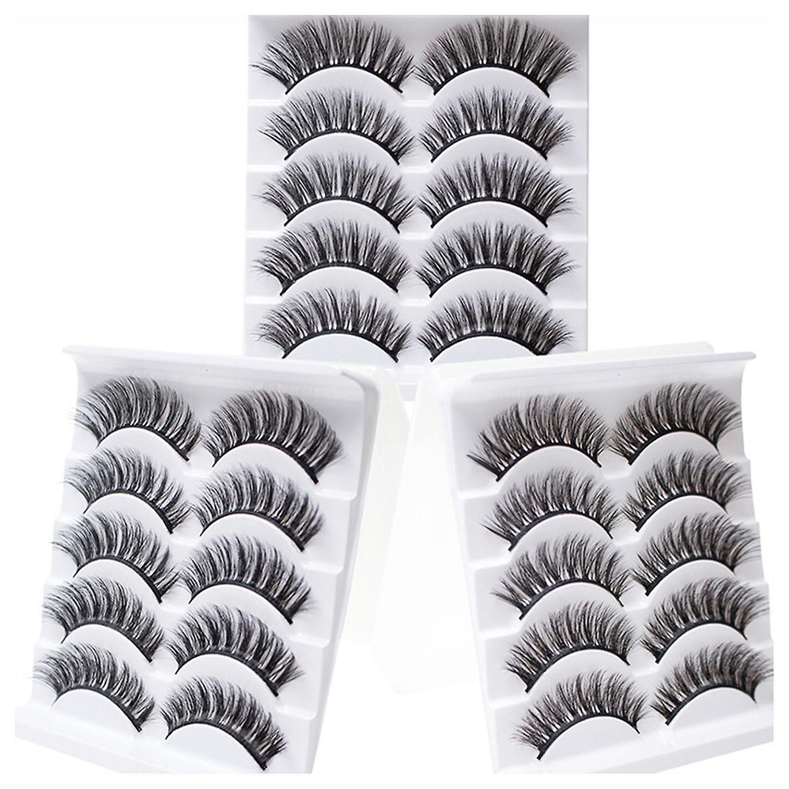 5 Pairs Dense Soft Artificial Eyelashes Charming Look Curling Up Eyelashes
