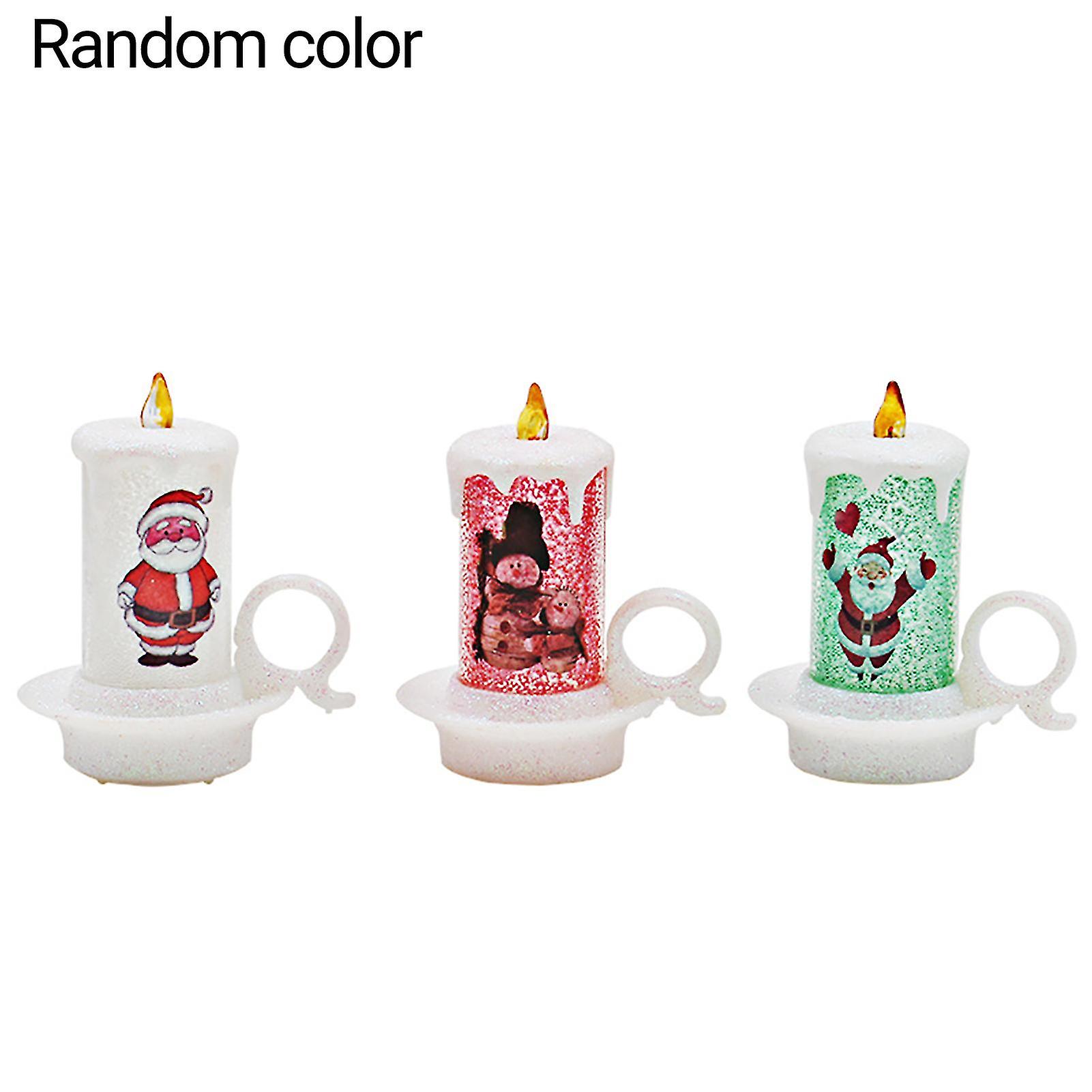Christmas Lamp Multi-color Gradient Led Pvc Candle Shape Night Light For Christmas Party Y